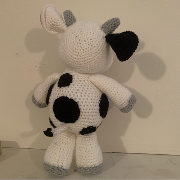 Handmade Crochet Cow Stuffed Animal - Picture 3 of 4